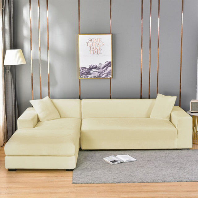 Velour Sofaovertræk – Universal Stretch, Maksimal Beskyttelse mod Spild Sofa Covers Tech Butik Beige 1 placere (90 à 140 cm / 35.44 à 55.12 Inch)