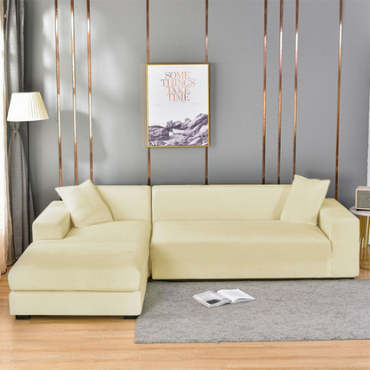 Velour Sofaovertræk – Universal Stretch, Maksimal Beskyttelse mod Spild Sofa Covers Tech Butik Beige 1 placere (90 à 140 cm / 35.44 à 55.12 Inch)