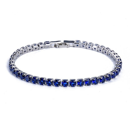 Elegant Kæde Tennisarmbånd – Glitr med Moderne Elegance Jewelry Bracelet Standard Tech Butik Sølv blå 17 cm