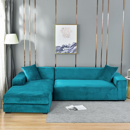 Velour Sofaovertræk – Universal Stretch, Maksimal Beskyttelse mod Spild Sofa Covers Tech Butik Turkis blå 1 placere (90 à 140 cm / 35.44 à 55.12 Inch)