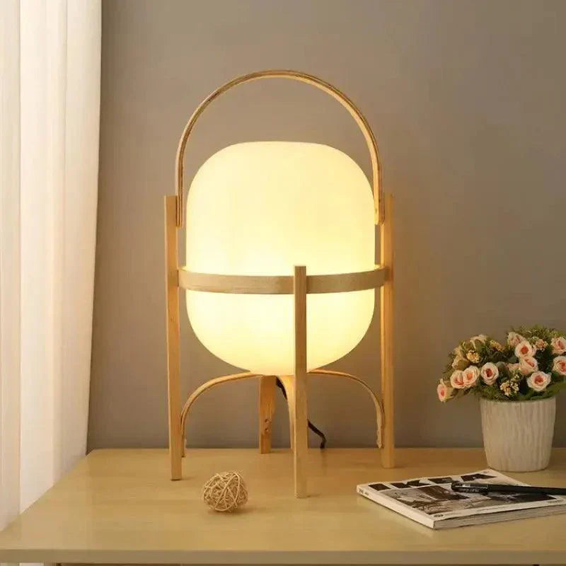 Træbordlampe – Naturlig Elegance med Varm, Moderne Stemningsbelysning Table Lamp Tech Butik