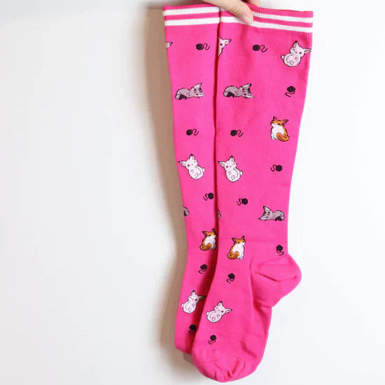 Farverige Lange Kompressionssokker (4 par) – Støttende, Komfortable og Energigivende Sokker Socks Tech Butik