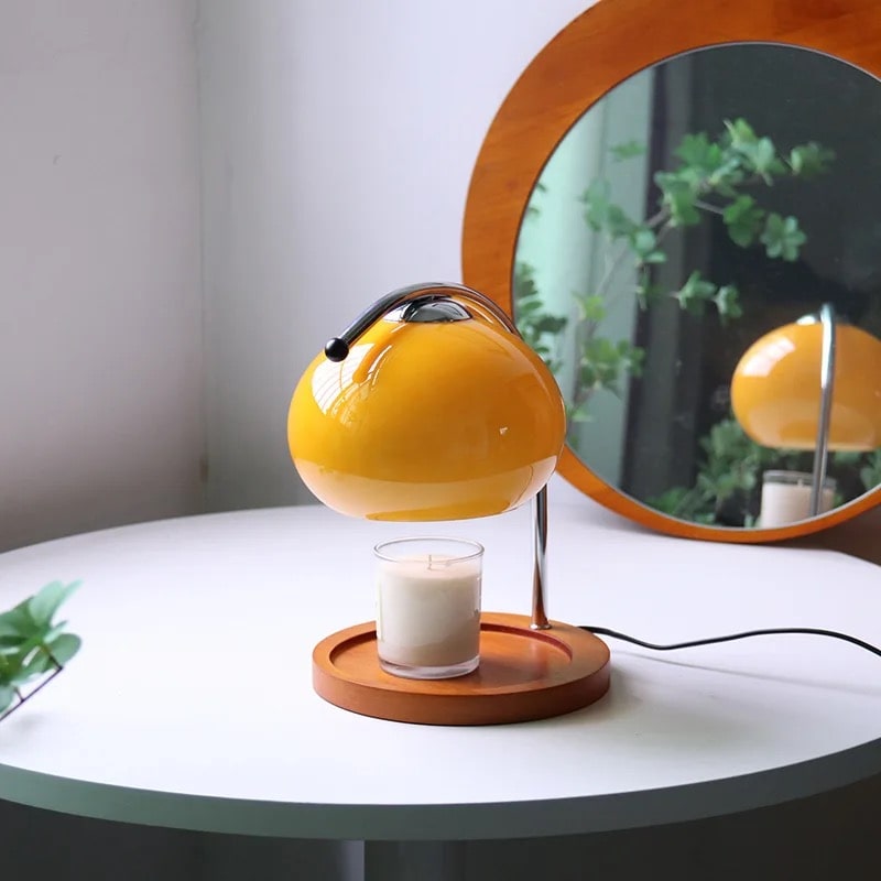 Retro Bauhaus Bordlampe – Vintage Glaslampe & Aromaterapi Lysvarmer Lamp Tech Butik