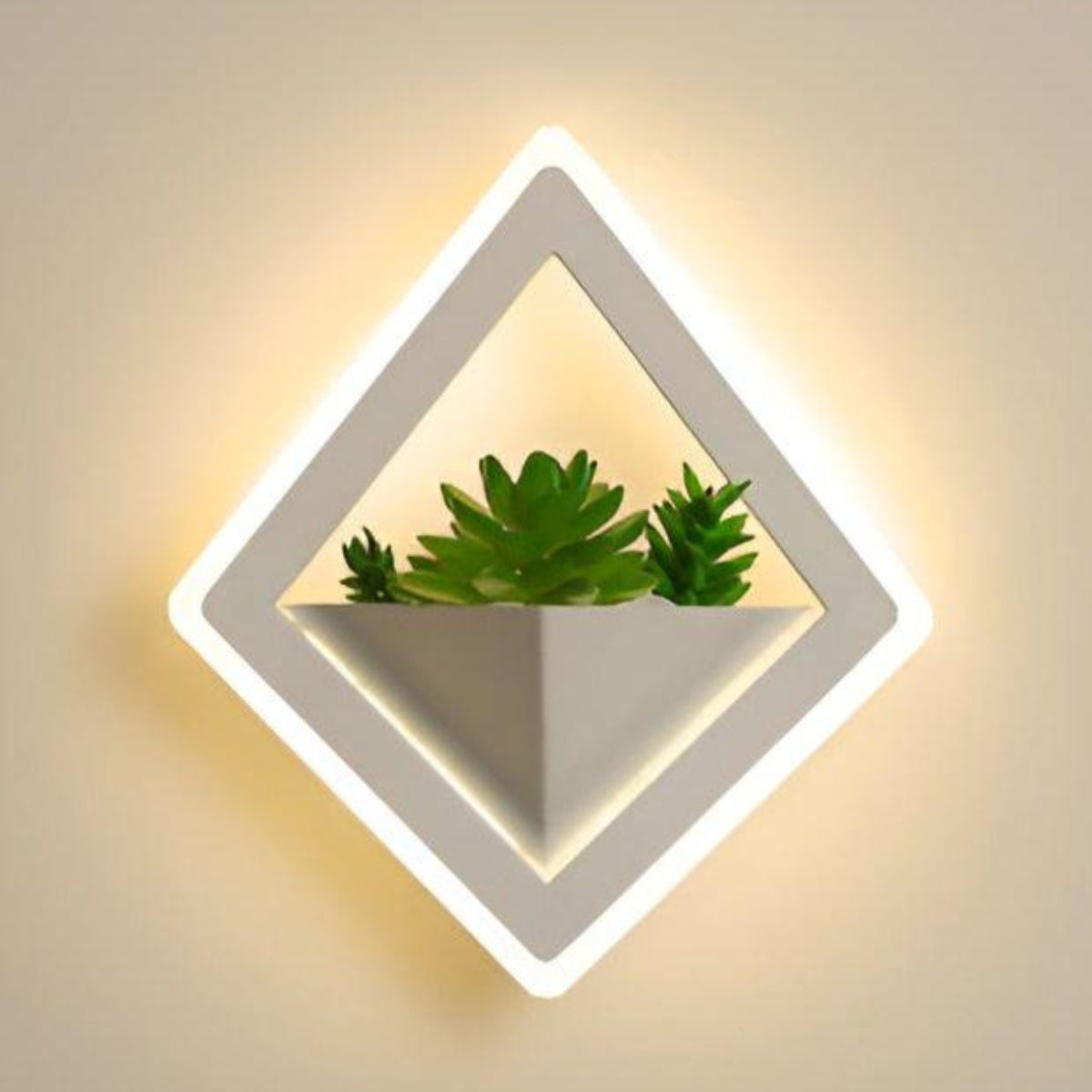 Minimalistisk nordisk kunstplante væglampe til stilfuldt lys Væglamper Tech Butik Diamant Varmt lys