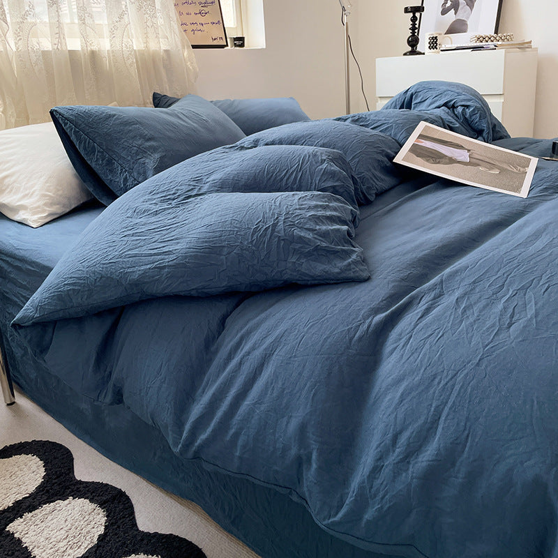 Minimalistisk Bomulds Sengetøjssæt – Enkel Elegance med Hygge og Komfort Bedding Tech Butik Blå Tvilling