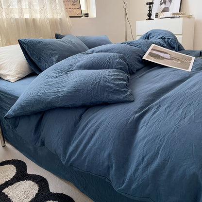 Minimalistisk Bomulds Sengetøjssæt – Enkel Elegance med Hygge og Komfort Bedding Tech Butik Blå Tvilling