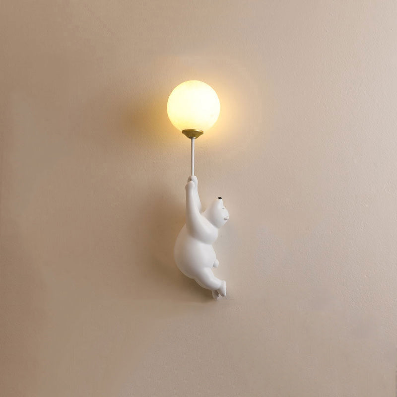 Børne Væglampe – Bedårende Bamse med Ballon Design Indoor Wall Lamp Tech Butik B Hvid 3 farver