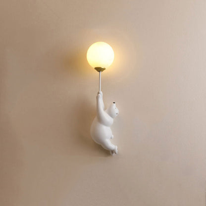 Børne Væglampe – Bedårende Bamse med Ballon Design Indoor Wall Lamp Tech Butik B Hvid 3 farver