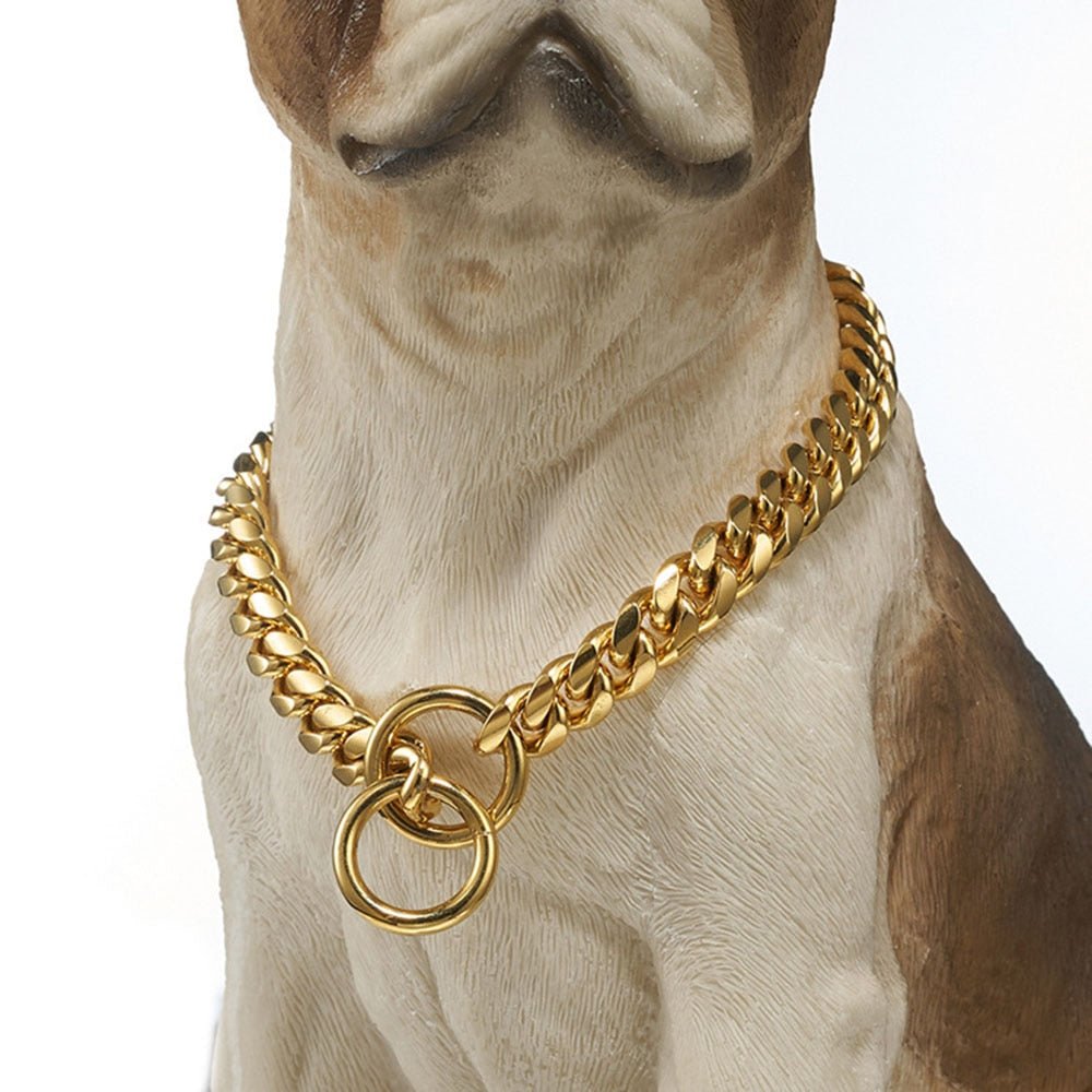 Kraftigt Hundehalsbånd i Rustfrit Stål – Slidstærkt & Stilrent Kædehalsbånd Heavy-Duty Stainless Steel Dog Chain Collar Tech Butik