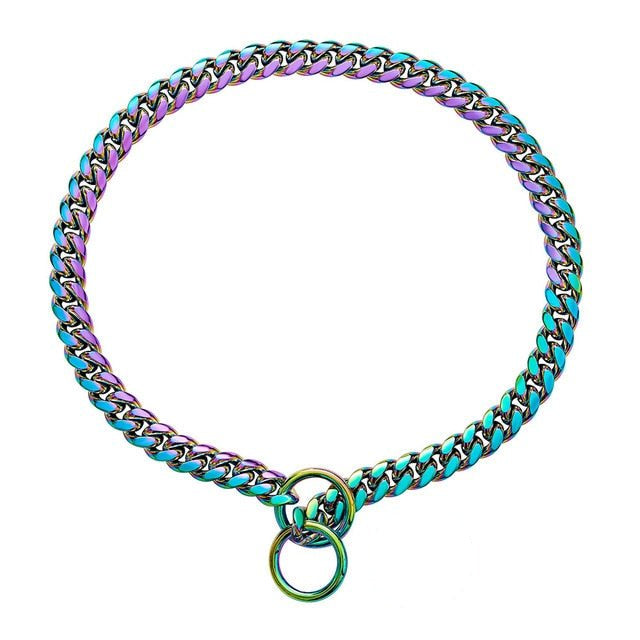 Kraftigt Hundehalsbånd i Rustfrit Stål – Slidstærkt & Stilrent Kædehalsbånd Heavy-Duty Stainless Steel Dog Chain Collar Tech Butik Flerfarvet 28 tommer (71 cm)