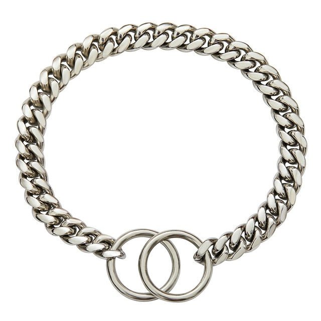 Kraftigt Hundehalsbånd i Rustfrit Stål – Slidstærkt & Stilrent Kædehalsbånd Heavy-Duty Stainless Steel Dog Chain Collar Tech Butik Sølv 28 tommer (71 cm)
