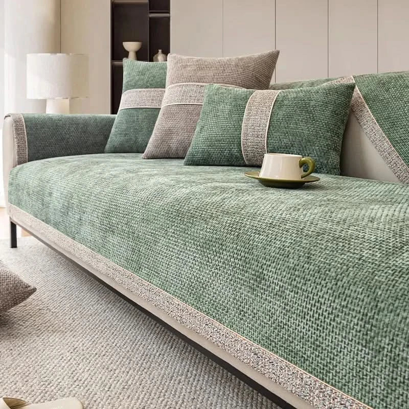 Elegant Sofabetræk i Hør – Stilfuld Beskyttelse og Komfort til Din Sofa Sofa Cover Tech Butik Grøn 70 x 70 cm