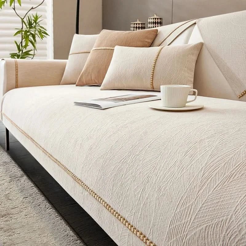 Elegant Sofabetræk i Hør – Stilfuld Beskyttelse og Komfort til Din Sofa Sofa Cover Tech Butik Elfenbein 70 x 70 cm