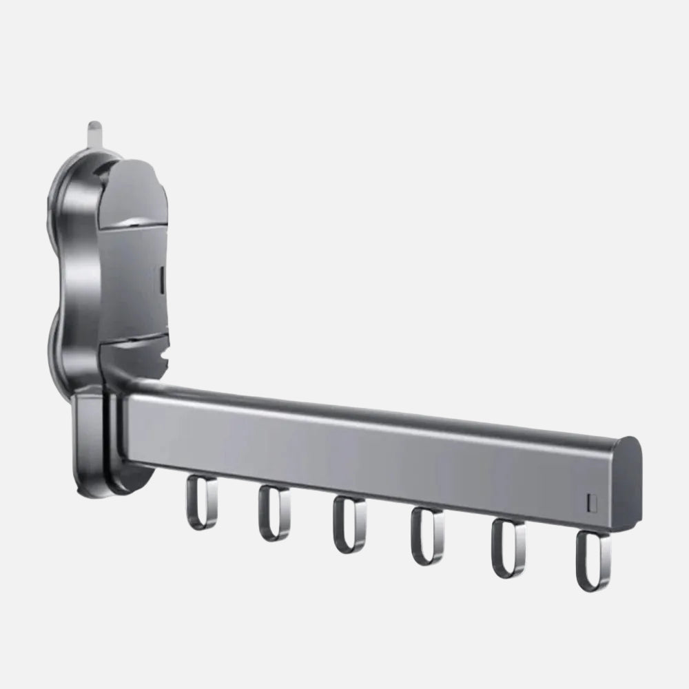 Utrækkeligt Tørrestativ til Tøj – Pladsbesparende Vægmonteret Tøjstativ Hangers Tech Butik Grå