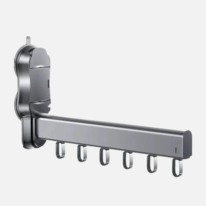 Utrækkeligt Tørrestativ til Tøj – Pladsbesparende Vægmonteret Tøjstativ Hangers Tech Butik Grå