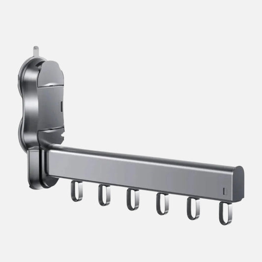 Utrækkeligt Tørrestativ til Tøj – Pladsbesparende Vægmonteret Tøjstativ Hangers Tech Butik Grå