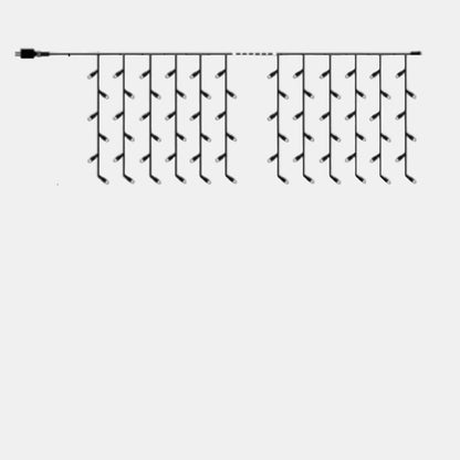 Festlige Udendørs Julelys – Magisk Vejrbestandig LED-Lysegardin Christmas Lights Tech Butik Varmt lys (2700–3500 K) 4M(W) X 0.6M(H)