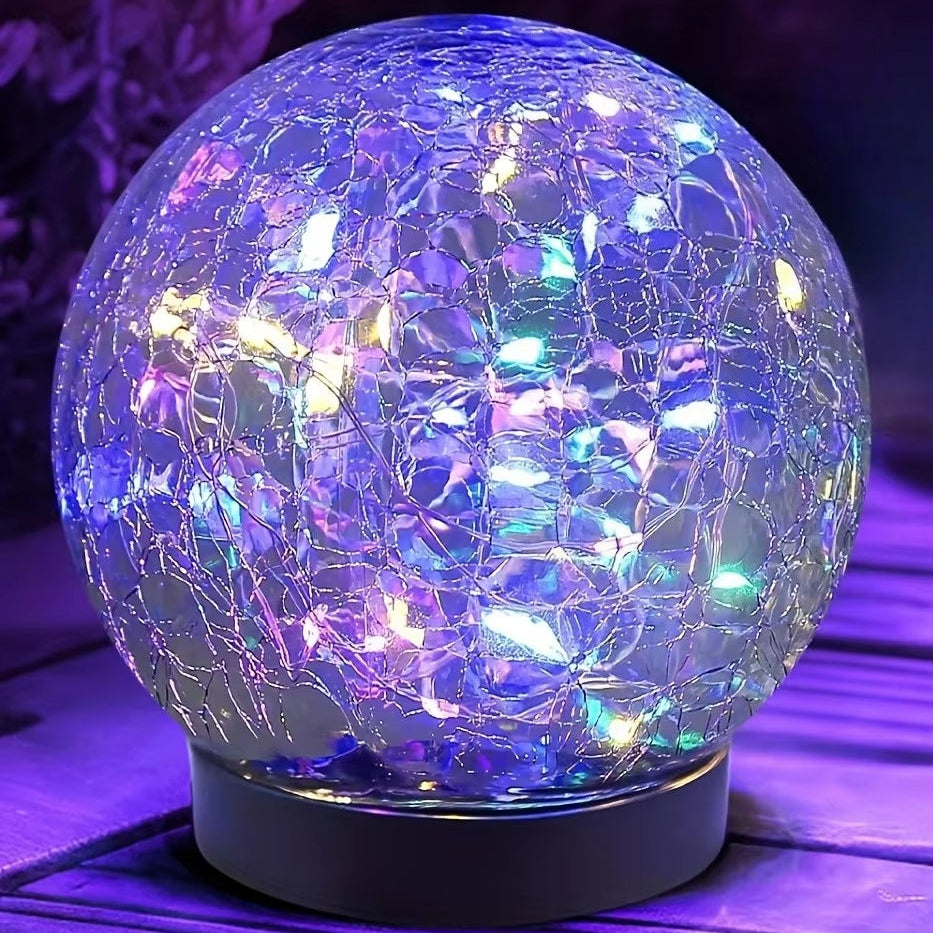 Stilfulde udendørslys – fortryllende solcelledrevet glaskugle med varm glød Outdoor Lights Tech Butik Lilla