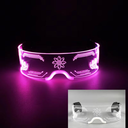 LED Cyberpunk Glow-briller med Dynamiske Lyseffekter LED Cyberpunk Glasses Tech Butik 05Akryl