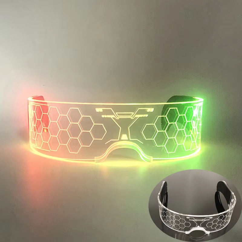 LED Cyberpunk Glow-briller med Dynamiske Lyseffekter LED Cyberpunk Glasses Tech Butik 04Akryl