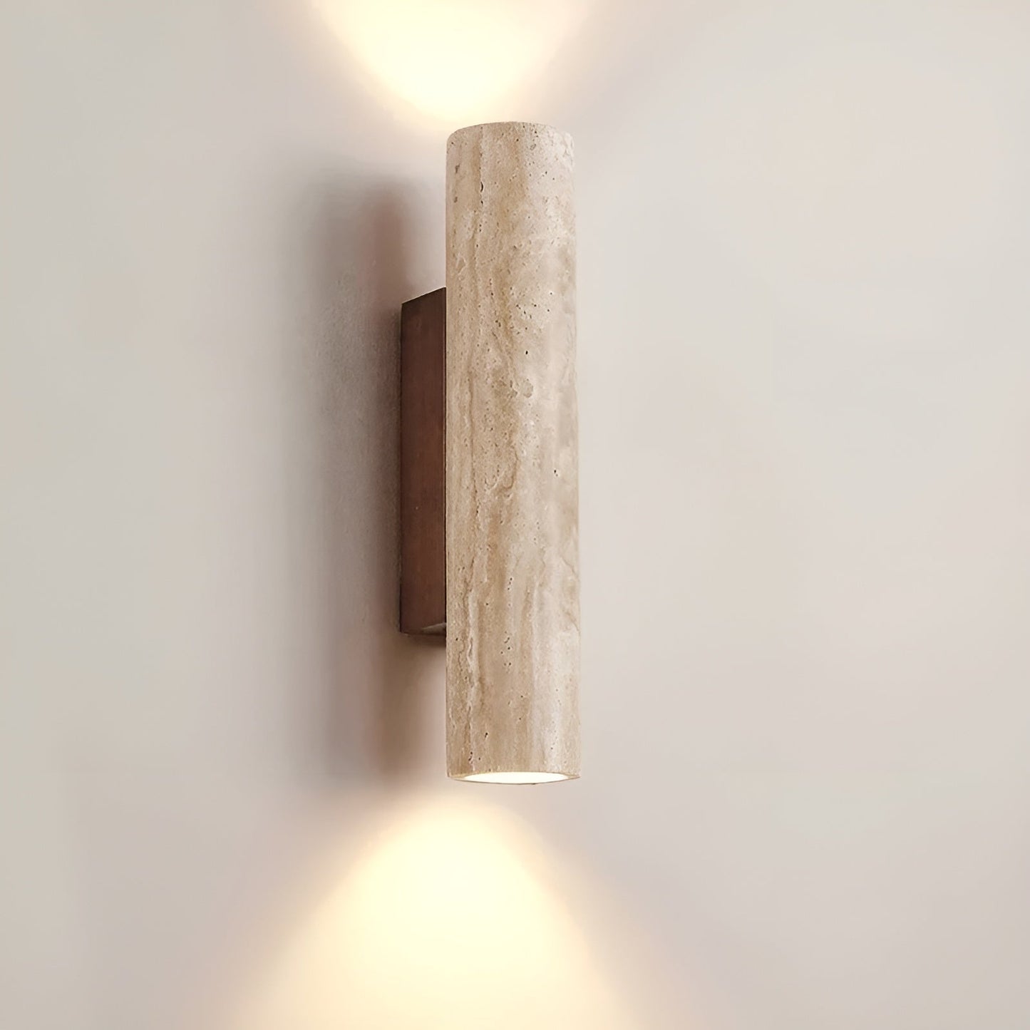 Minimalistisk Travertin Væglampe – Naturlig Struktur med Stemningsfuldt Skær Wall lamps Tech Butik