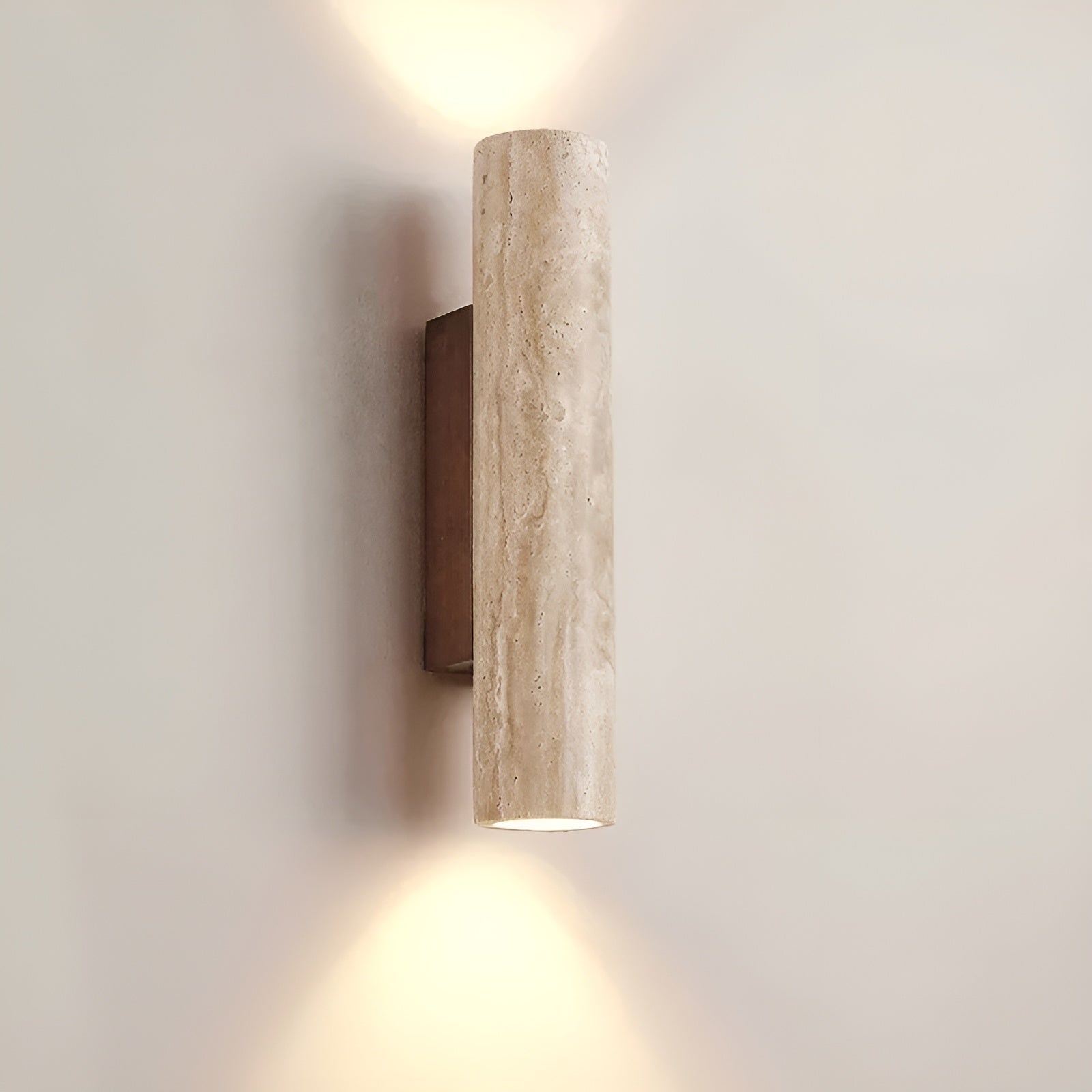 Minimalistisk Travertin Væglampe – Naturlig Struktur med Stemningsfuldt Skær Wall lamps Tech Butik