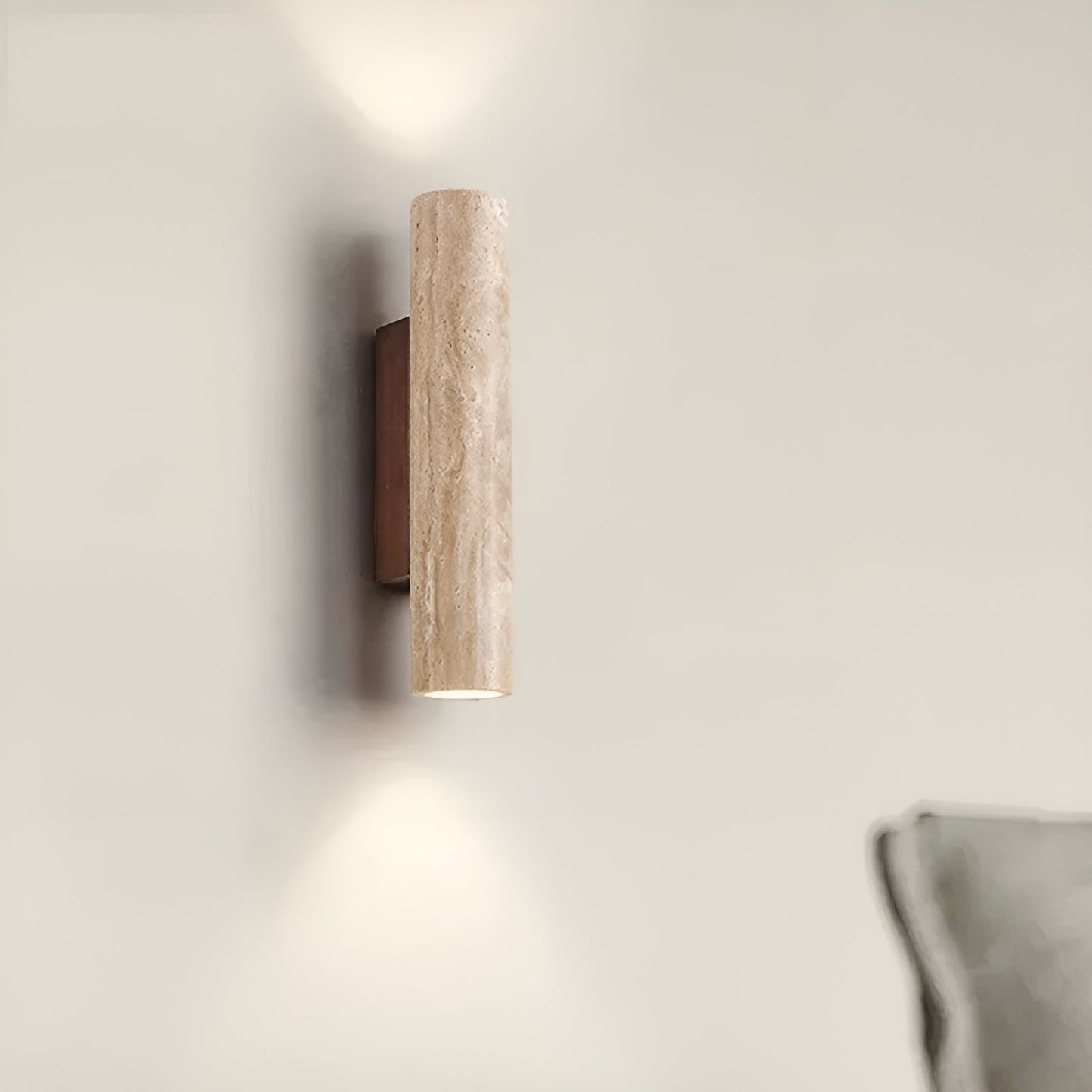 Minimalistisk Travertin Væglampe – Naturlig Struktur med Stemningsfuldt Skær Wall lamps Tech Butik
