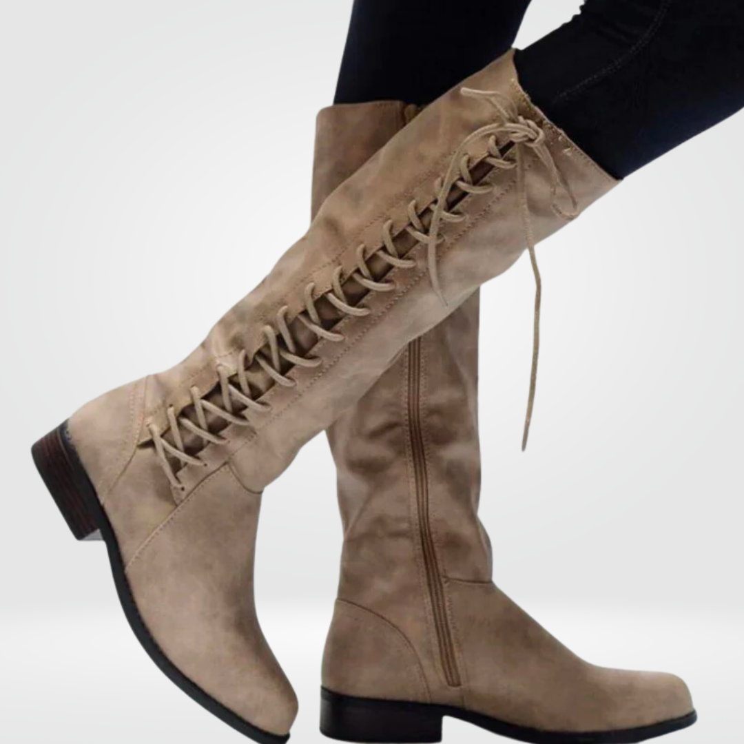 Komfortable Knæhøje Dame Støvler – Moderne Stil med Suveræn Støtte Women's Boots Tech Butik Beige 35