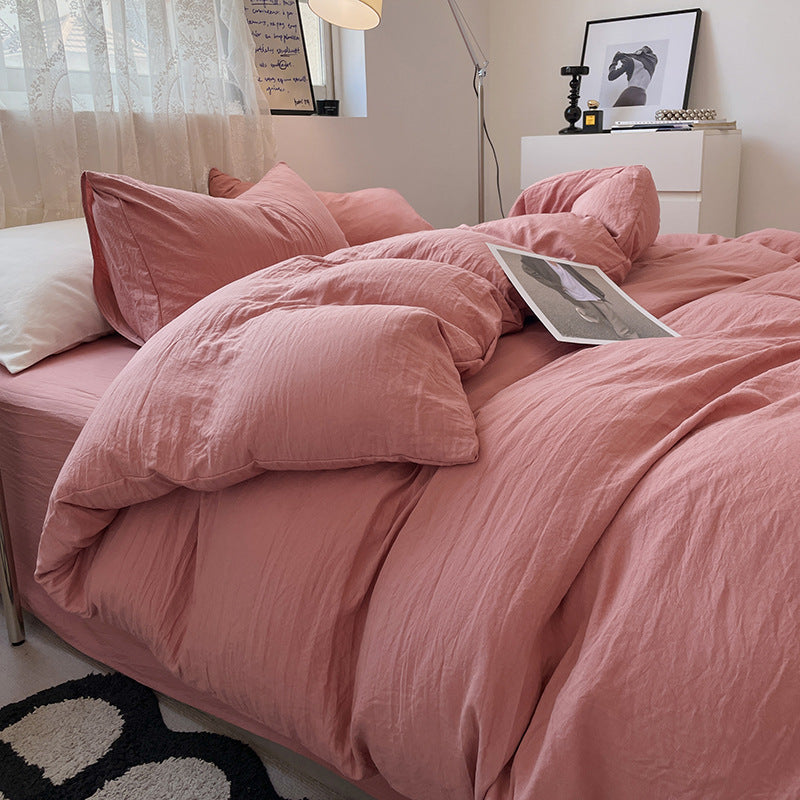 Minimalistisk Bomulds Sengetøjssæt – Enkel Elegance med Hygge og Komfort Bedding Tech Butik Lyserød Tvilling