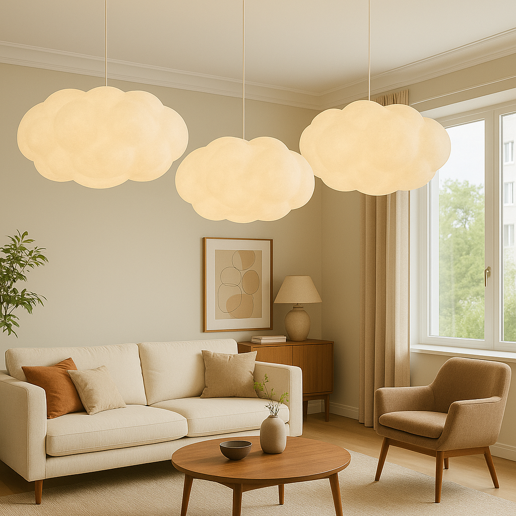 Stilfuld Cloudy Pendelampe – En Drømmende Sky af Lys Hanglamp Tech Butik 60cm x 30cm