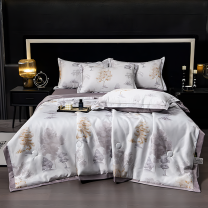 Elegant Dynebetræk Sæt – 4-dele Blomstret Sengetøjssæt Bedding Tech Butik Pachira 142 x 192 cm - 4-delt sæt (1 x dyne + 1 x lagen + 2 pudebetræk)