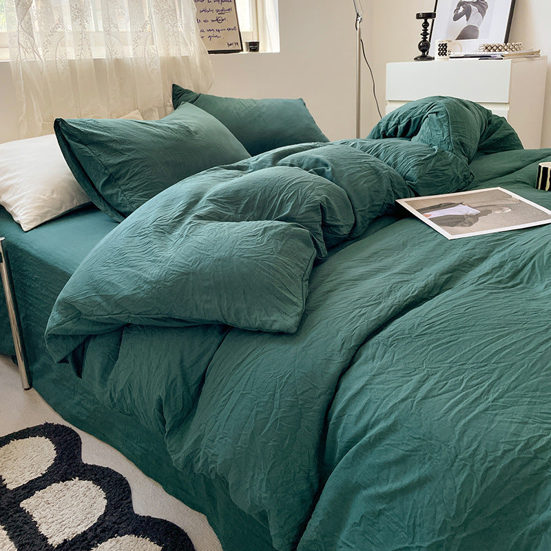 Minimalistisk Bomulds Sengetøjssæt – Enkel Elegance med Hygge og Komfort Bedding Tech Butik Blågrøn Tvilling