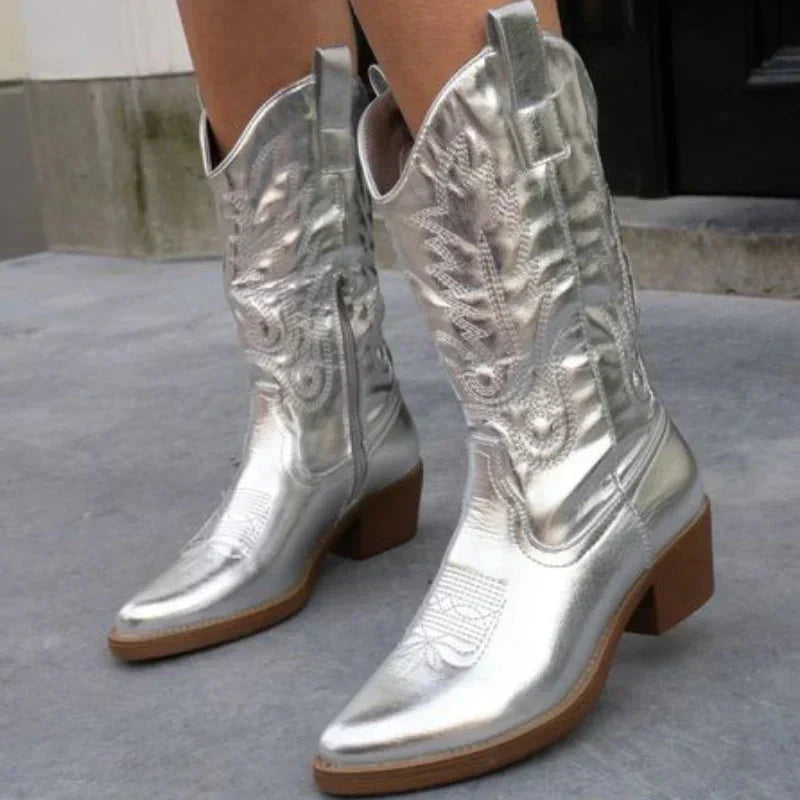Cowboystøvler til Kvinder – Klassisk Westernstil med Moderne Komfort Women's Boots Tech Butik Sølv 36