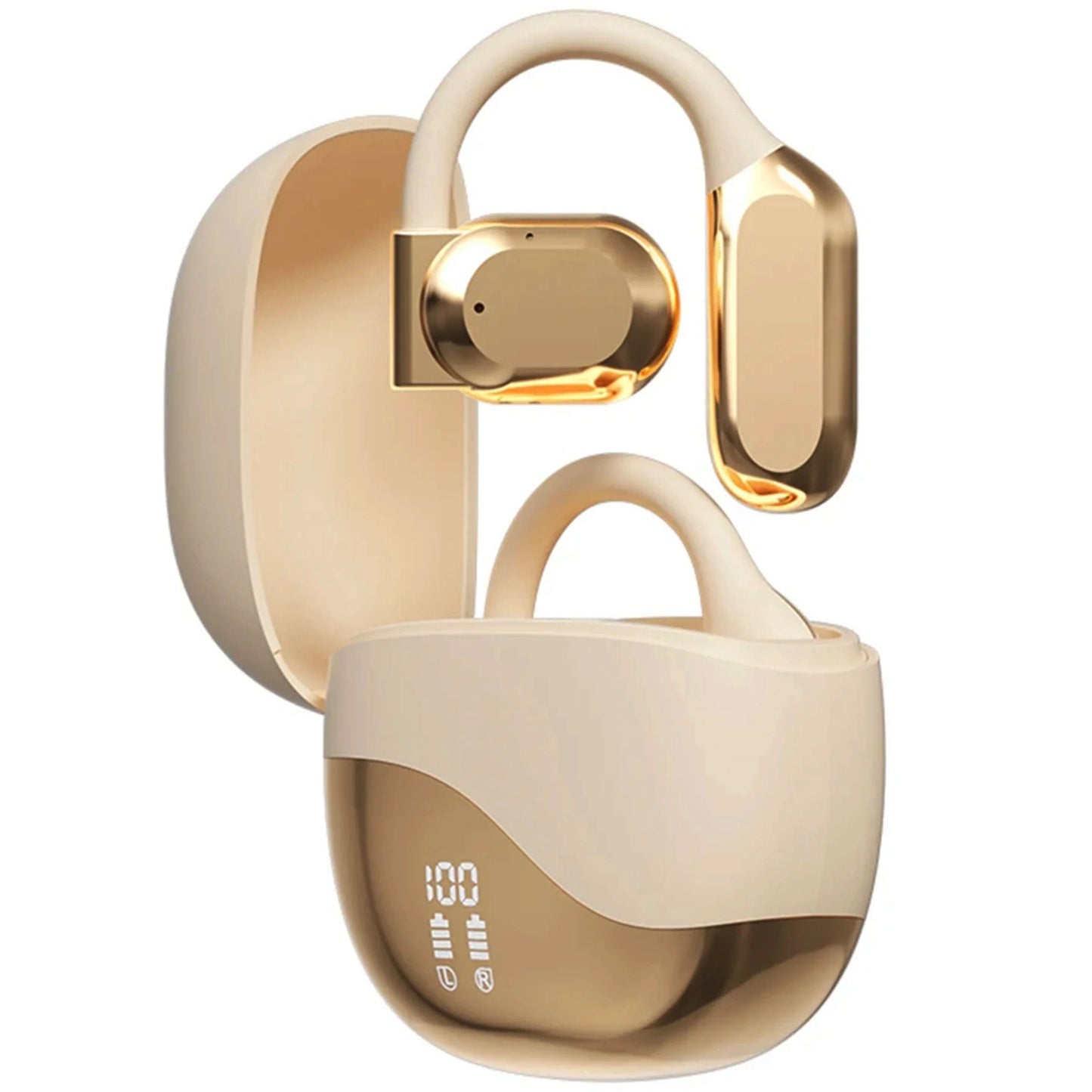 Smart Oversættelses Earbuds – AI og Høj Kvalitet Tech Butik Guld