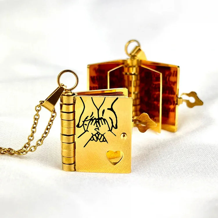 Åbningsbar Bog Halskæde – Charmerende Litterært Smykke med Skjult Overraskelse Necklace Tech Butik Barnebarn Guld
