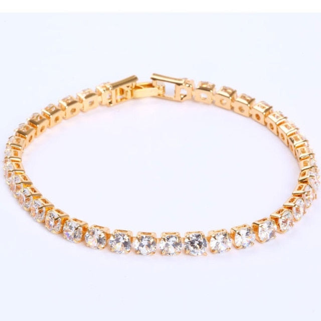 Elegant Kæde Tennisarmbånd – Glitr med Moderne Elegance Jewelry Bracelet Standard Tech Butik Guld 19 cm