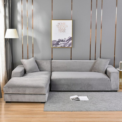Velour Sofaovertræk – Universal Stretch, Maksimal Beskyttelse mod Spild Sofa Covers Tech Butik Lysegrå 1 placere (90 à 140 cm / 35.44 à 55.12 Inch)