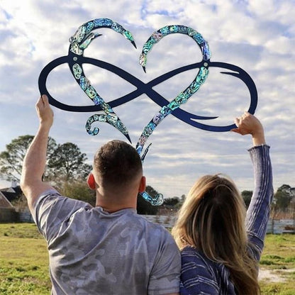 Håndsmedet Vægskulptur med Evighedshjerte – Evig Kærlighed, Tidløs Kunst til Dit Hjem Home Decoration Tech Butik Safir 20cm x 25cm