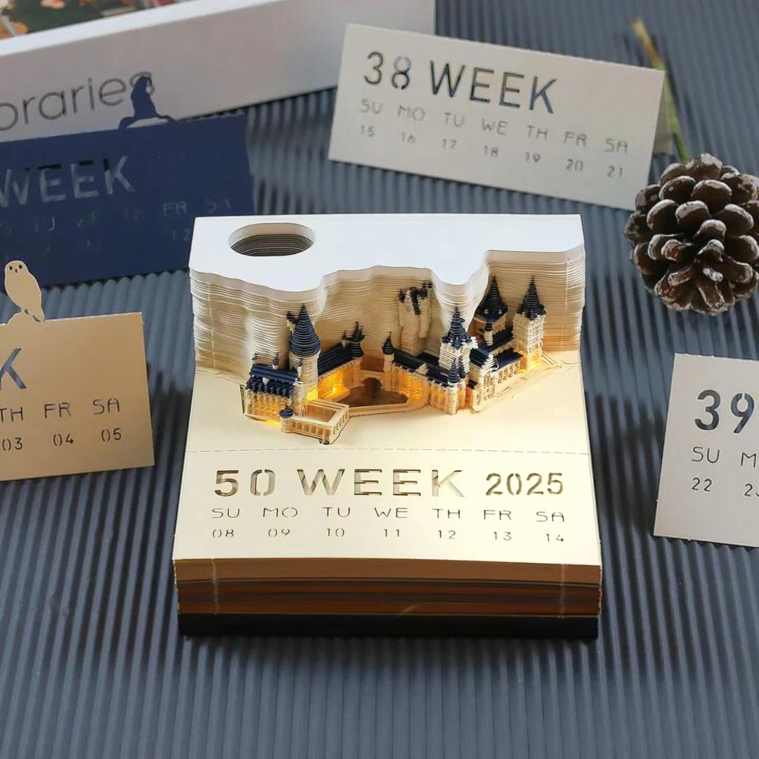 3D Kalender Memo Pad – Kreativ Skrivebordsorganisator til Noter og Planlægning Calendar Tech Butik