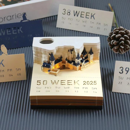 3D Kalender Memo Pad – Kreativ Skrivebordsorganisator til Noter og Planlægning Calendar Tech Butik