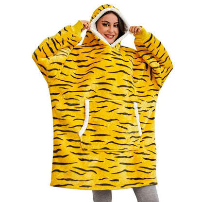 Premium Hættetæppe – Din Uundværlige Vintervarme Tech Butik Tiger print