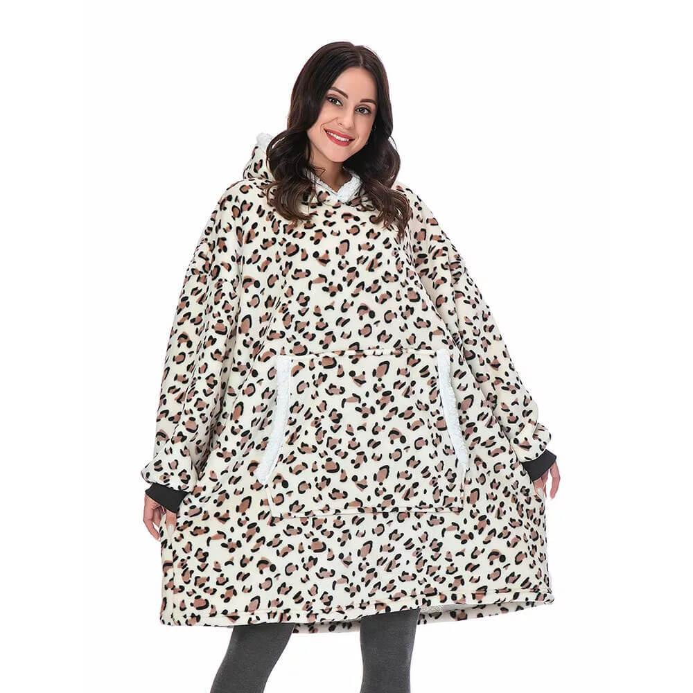 Premium Hættetæppe – Din Uundværlige Vintervarme Tech Butik Leopard print (nog 6 stuks)