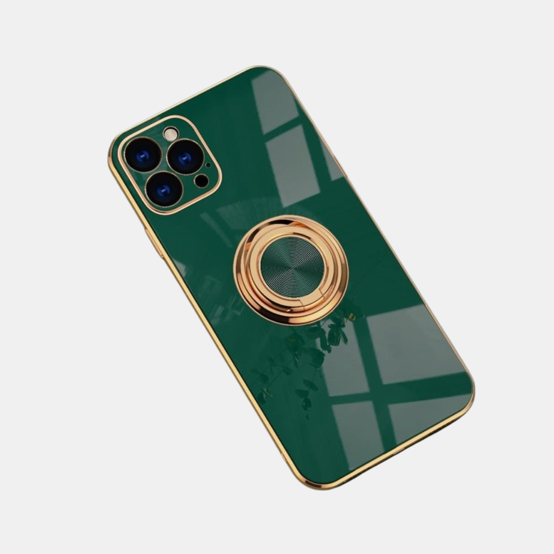 iPhone Cover med Metal Stå-Ring – Holdbar & Stilfuld Beskyttelse Mobiltelefontilbehør Tech Butik iPhone 12 Mørkegrøn
