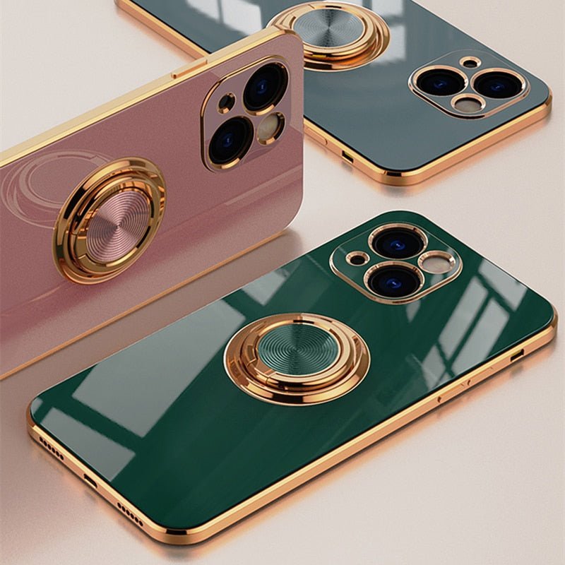 iPhone Cover med Metal Stå-Ring – Holdbar & Stilfuld Beskyttelse Mobiltelefontilbehør Tech Butik
