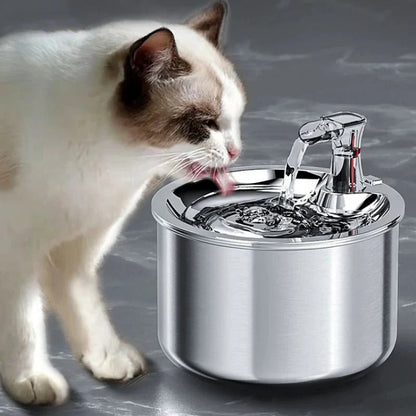 Smart Rustfrit Stål Kattevandfontæne – Automatisk Sensor & Rensende Filter Pets Tech Butik
