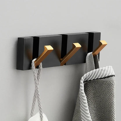 Foldbar Vægkrog i Rustfrit Stål – Minimalistisk og Pladsbesparende Vægkrog Kitchen Utensil Holders & Racks Tech Butik 3 kroge Guld