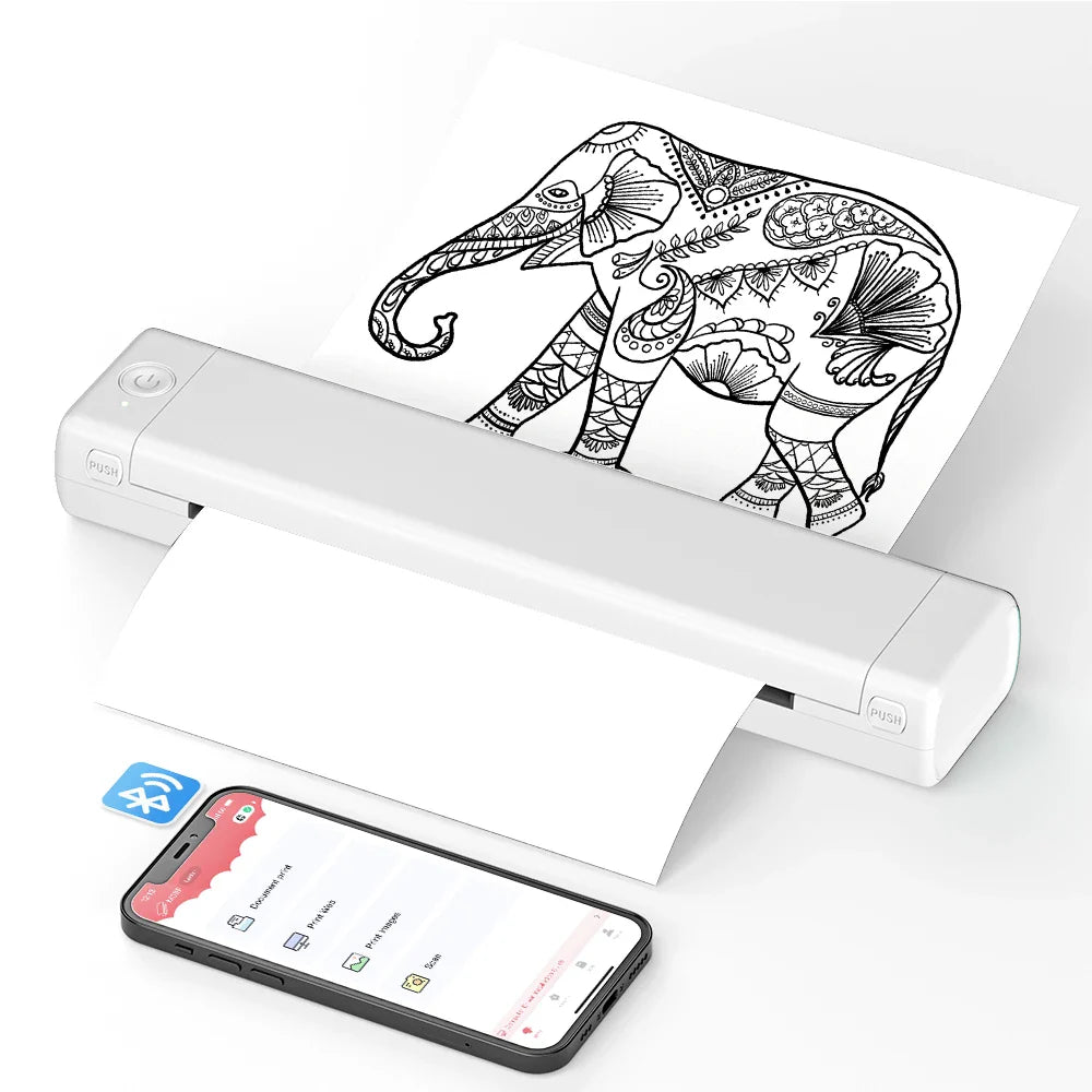 Bærbar Termisk Printer – Nem Udskrivning til Hjem, Kontor & Rejser Electronics & Gadgets Tech Butik Hvid