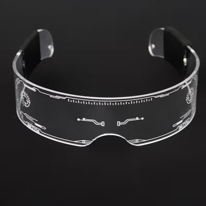 LED Cyberpunk Glow-briller med Dynamiske Lyseffekter LED Cyberpunk Glasses Tech Butik 01Plast