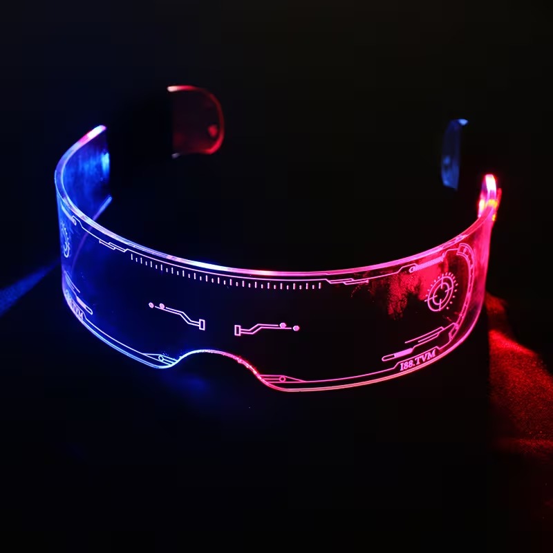 LED Cyberpunk Glow-briller med Dynamiske Lyseffekter LED Cyberpunk Glasses Tech Butik 01Akryl