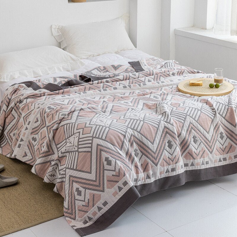 Premium Bomuldstæppe – Elegant Komfort til Enhver Bolig Tæpper Tech Butik Aztec Rose 150x200cm